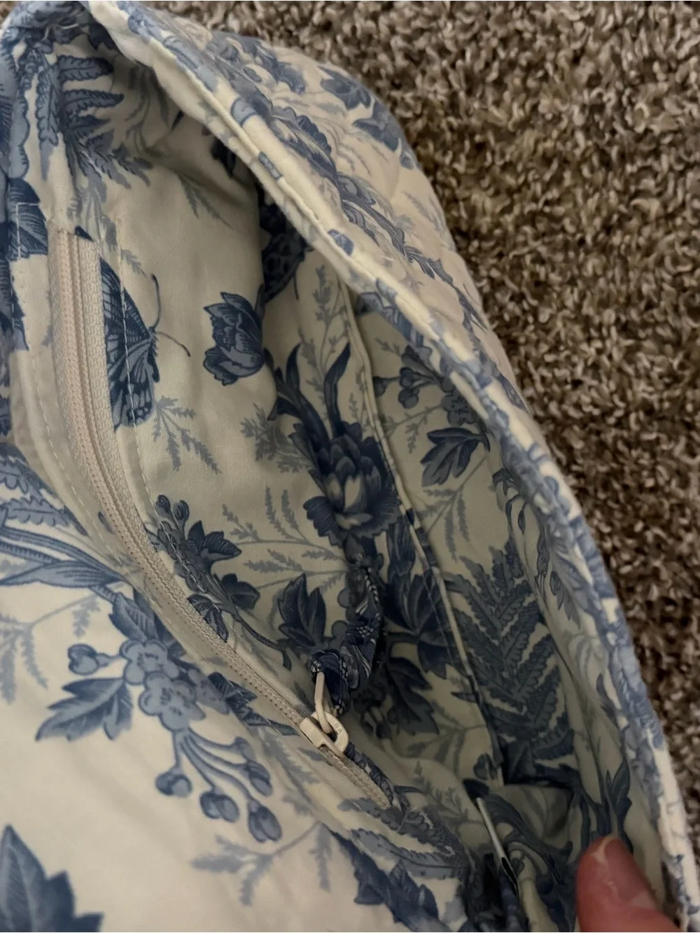 Vintage Y2K 2001 Vera Bradley Blue Floral Fabric Clutch Wallet - Women's Bag